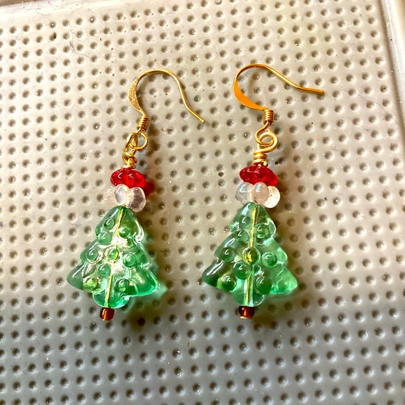 Christmas tree earrings - Picture 1 of 6